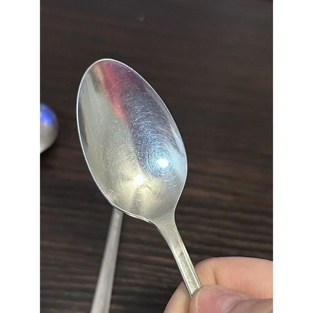 Lot of 3 Atomic MCM Oneida Community Twin Star Stainless Iced Tea Spoons 7 1/2